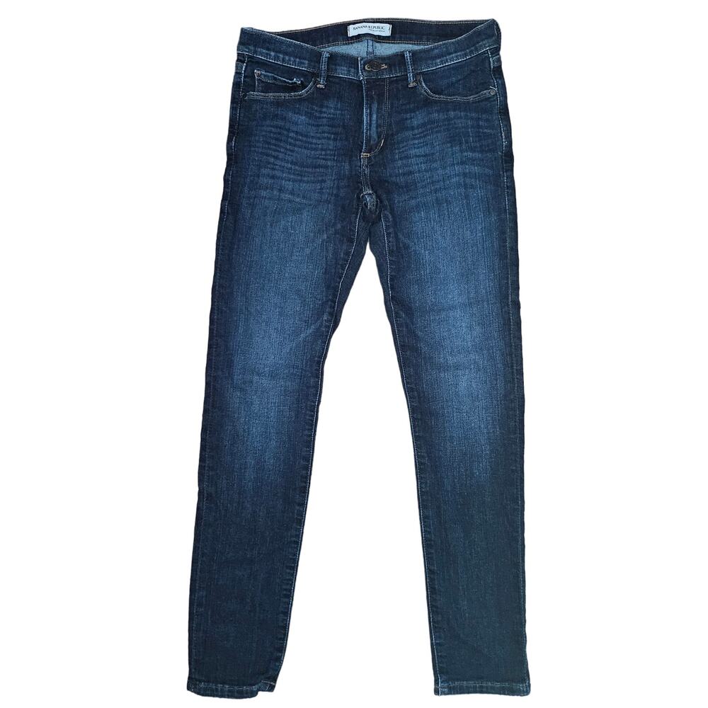 Banana Republic Women's Denim Mid Rise Skinny Ankle Jeans Size 26 Casual Classic